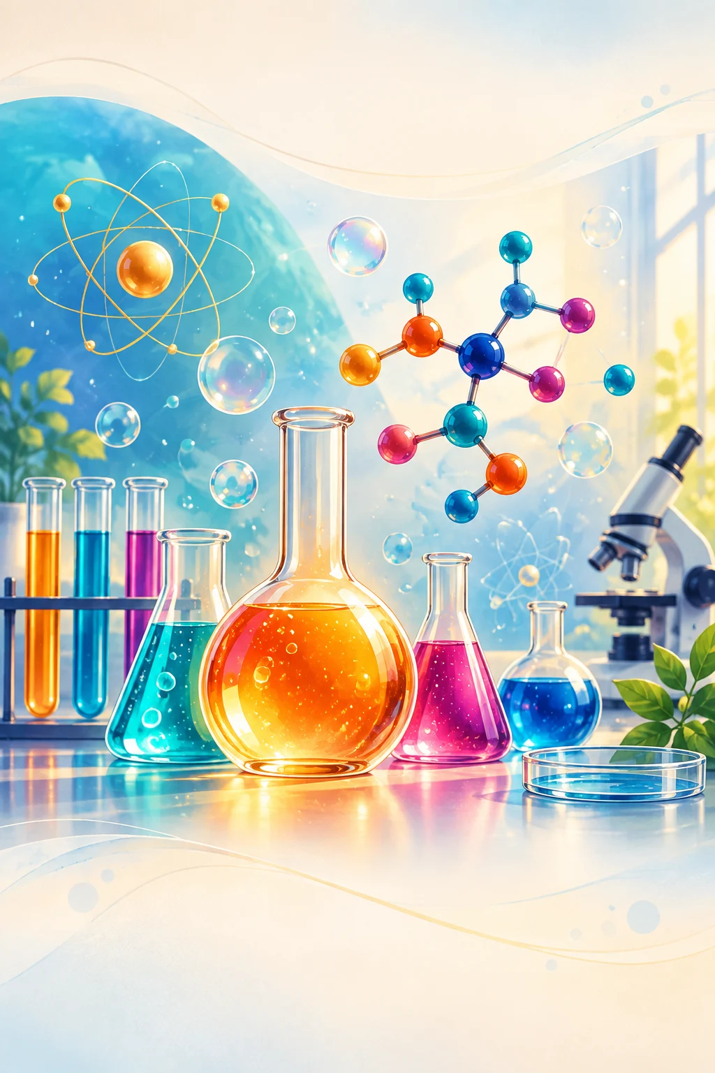 Illustrated cover for IGCSE Chemistry 0620: Formulae, Equations and Relative Mass - Study Guide PDF with Answers